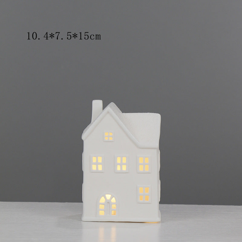 Ceramic House-Shaped Decorative Lantern Kalsten