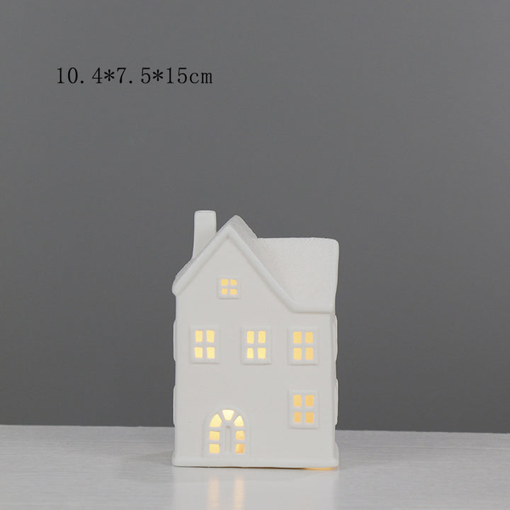 Ceramic House-Shaped Decorative Lantern Kalsten