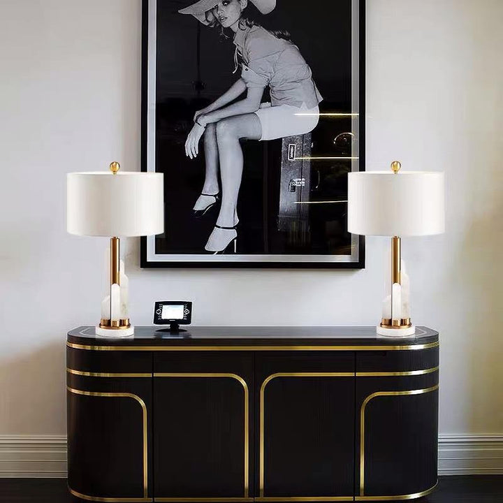 Modern Decorative Table Lamp with Elegant Stone Base