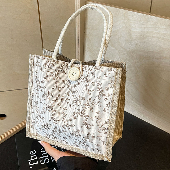 Decorative Floral Print Tote Bag  1790617122