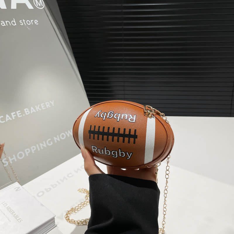 Novelty Rugby Ball Crossbody Bag