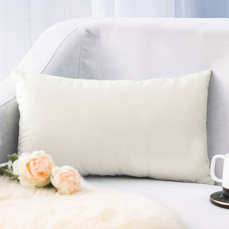 Plush Velvet Lumbar Pillow Cover with Hidden Zipper and Removable Insert Support