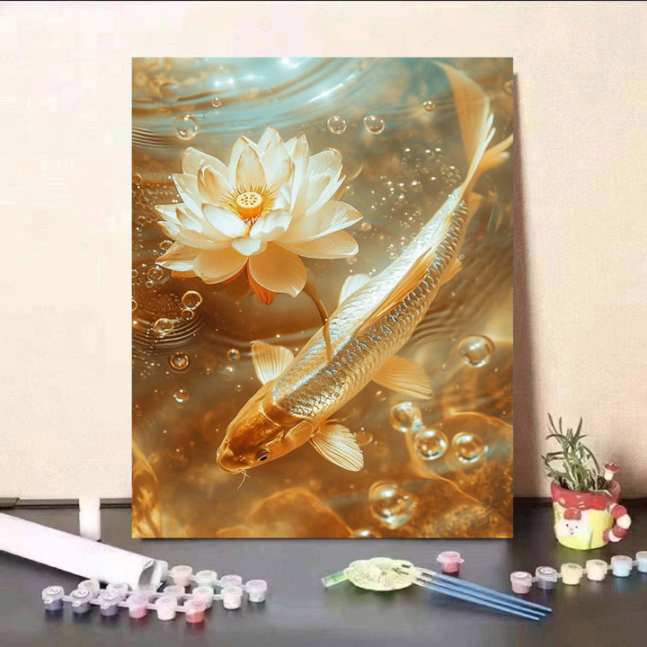DIY Koi Fish and Water Lily Painting Kit Kalsten