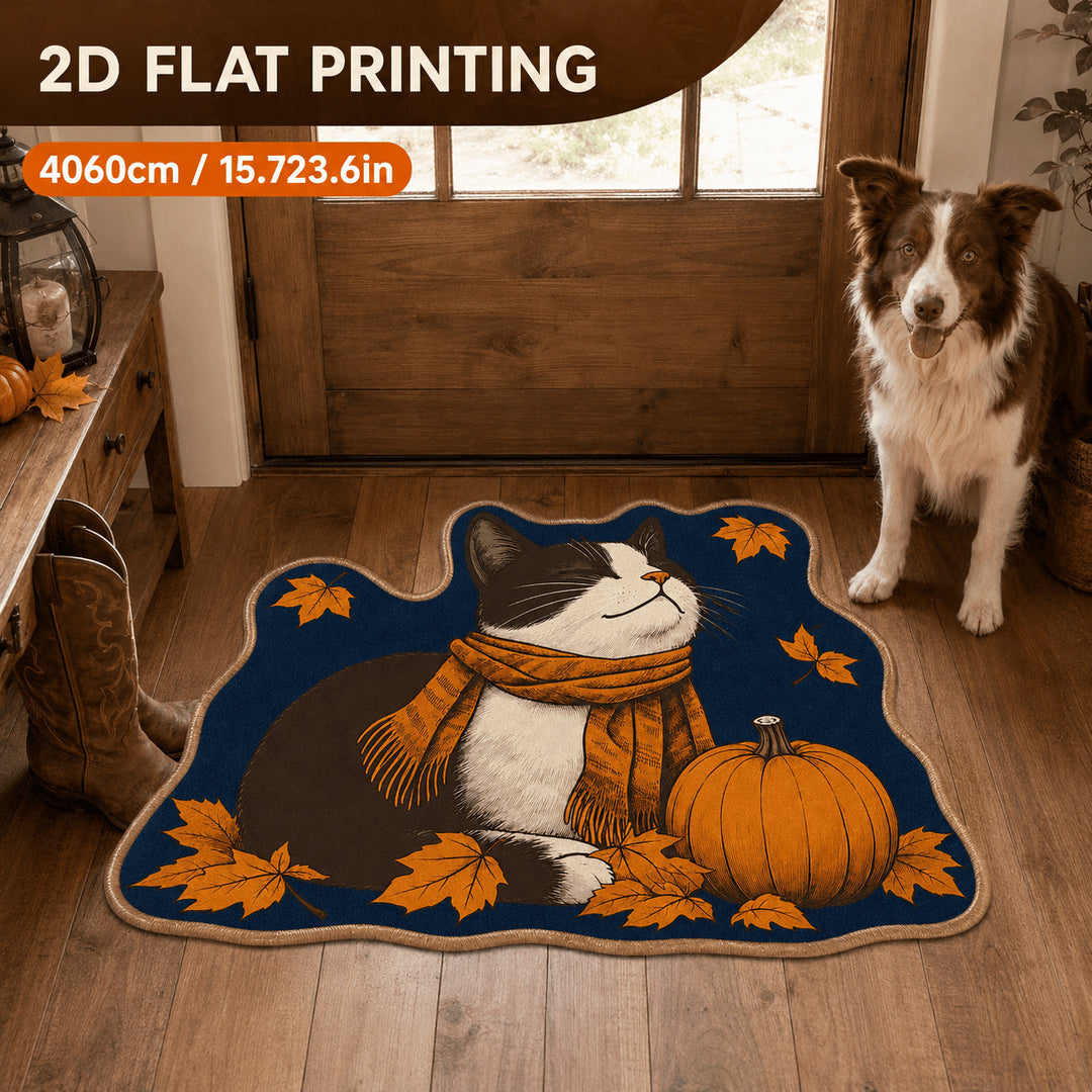Cozy Cat-Themed Plush Bath Mat