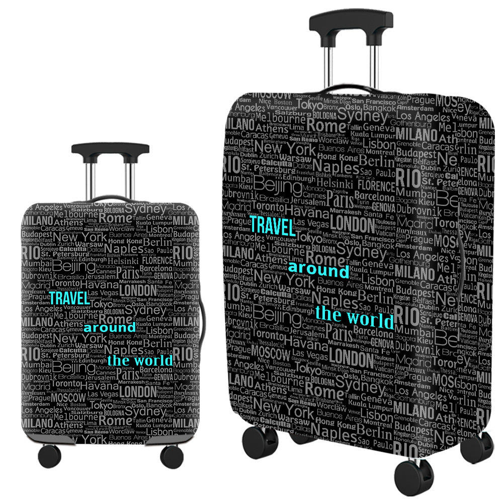 Vintage Travel-Themed Hard Shell Suitcase Kalsten