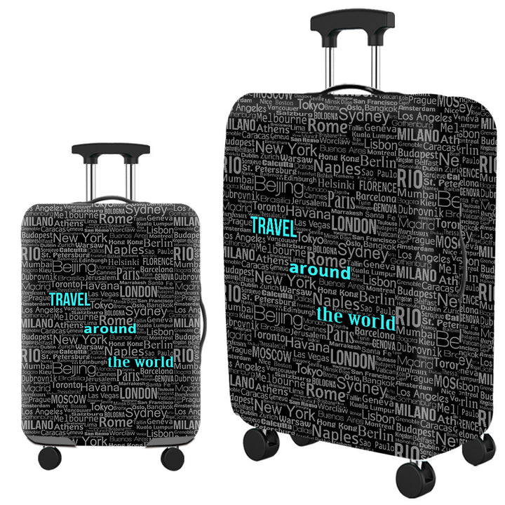 Vintage Travel-Themed Hard Shell Suitcase Kalsten