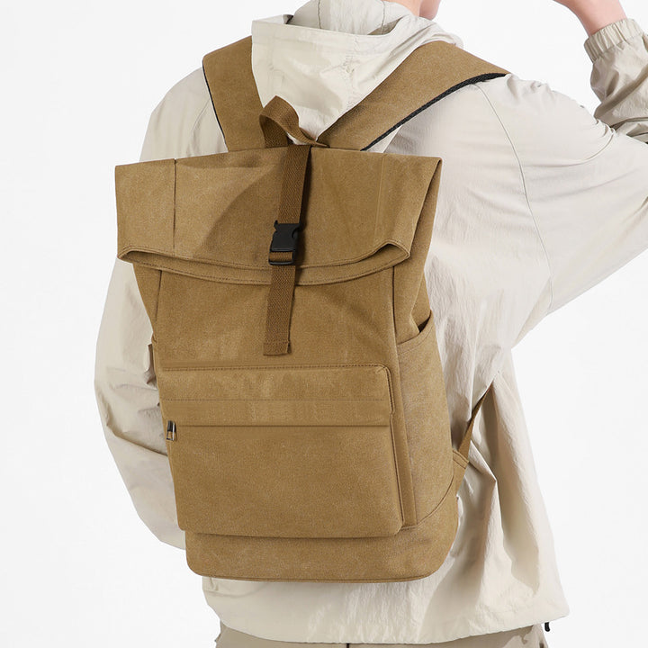 Roll-Top Canvas Backpack