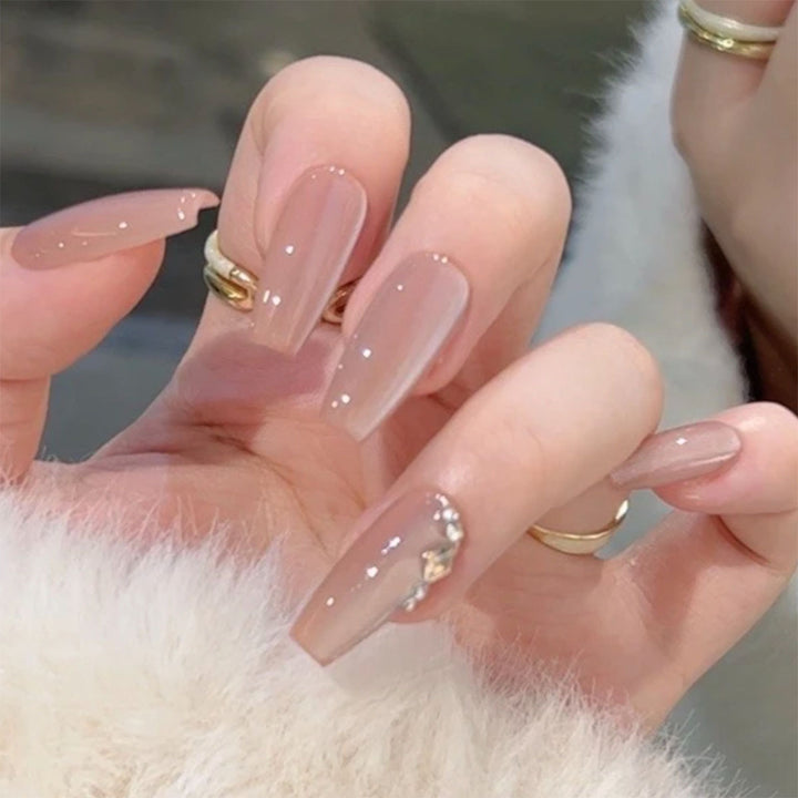 Elegant Gemstone Decorative Press-On Nails
