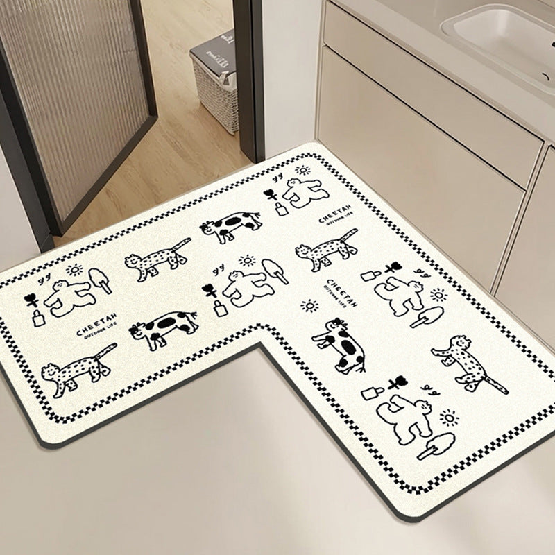 Cute Rabbit Print Bath Mat Kalsten