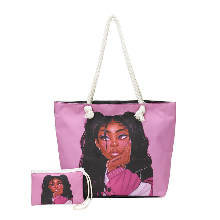 WoStylish Graphic Print Beach Tote Bag Kalsten