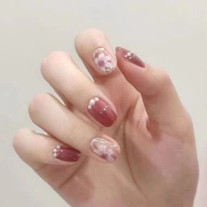 Artistic Floral Press-On Nail Set