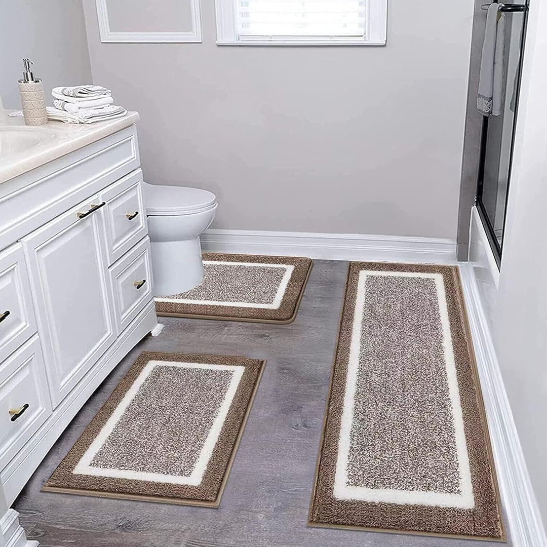Plush Bathroom Area Mat Set Kalsten