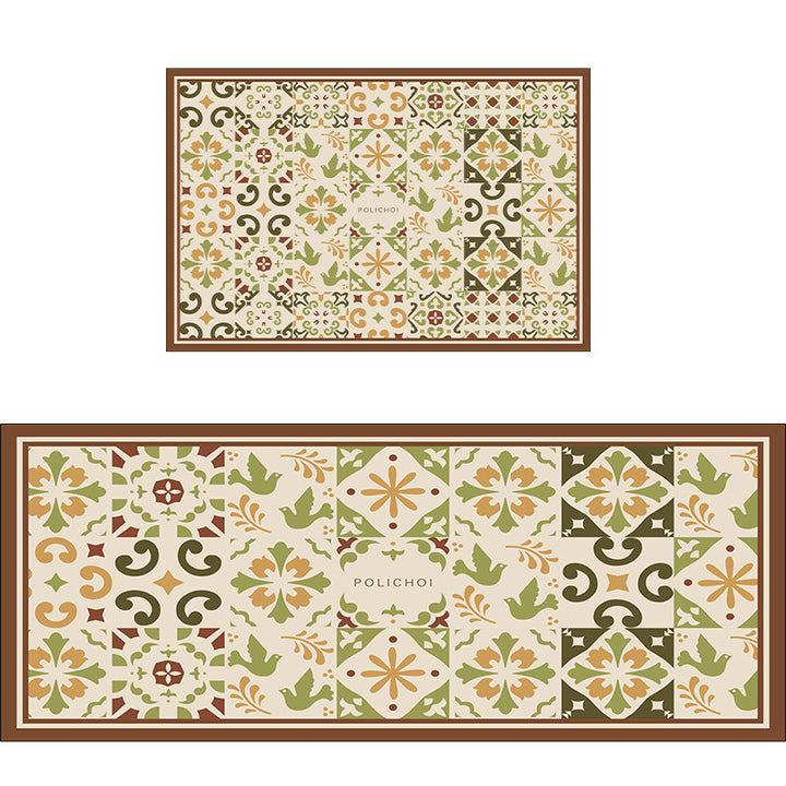 Geometric Pattern Bathroom Mat Set