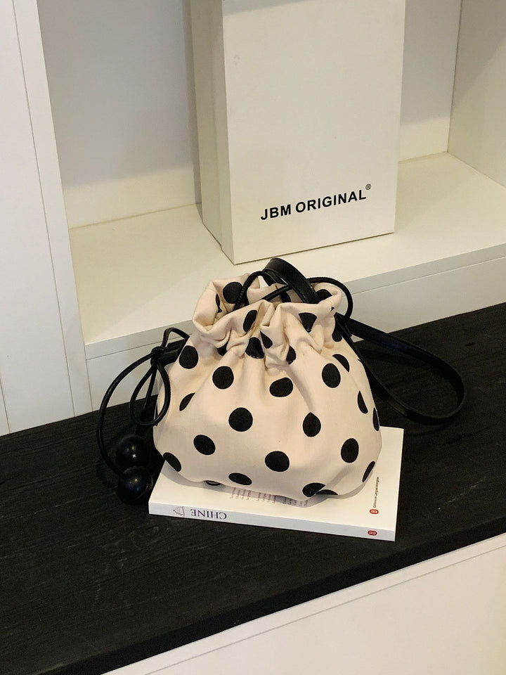 Polka Dot Drawstring Handbag
