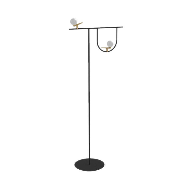 Modern Multifunctional Floor Lamp with Integrated Side Table