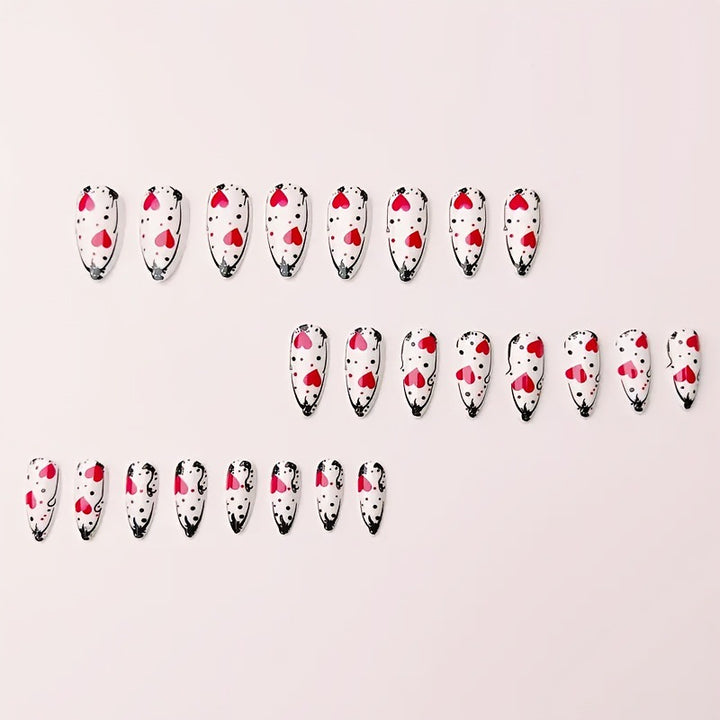 Artistic Heart-Themed Nail Art
