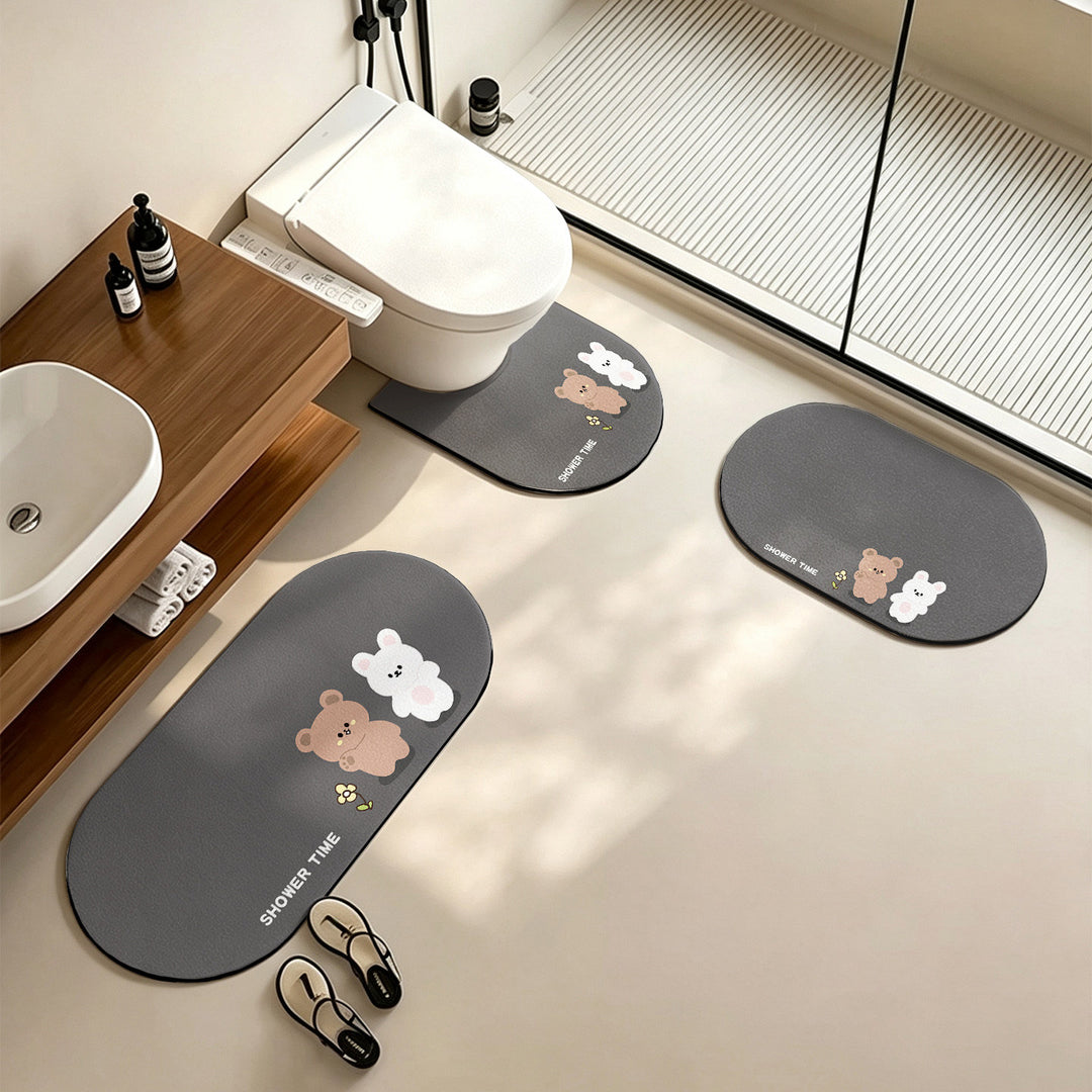 Cute Cartoon-Themed Bathroom Mat Set