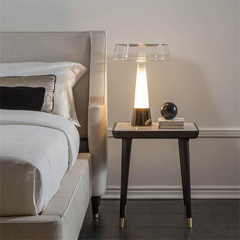Stylish Glass Table Lamp with Integrated LED Lighting