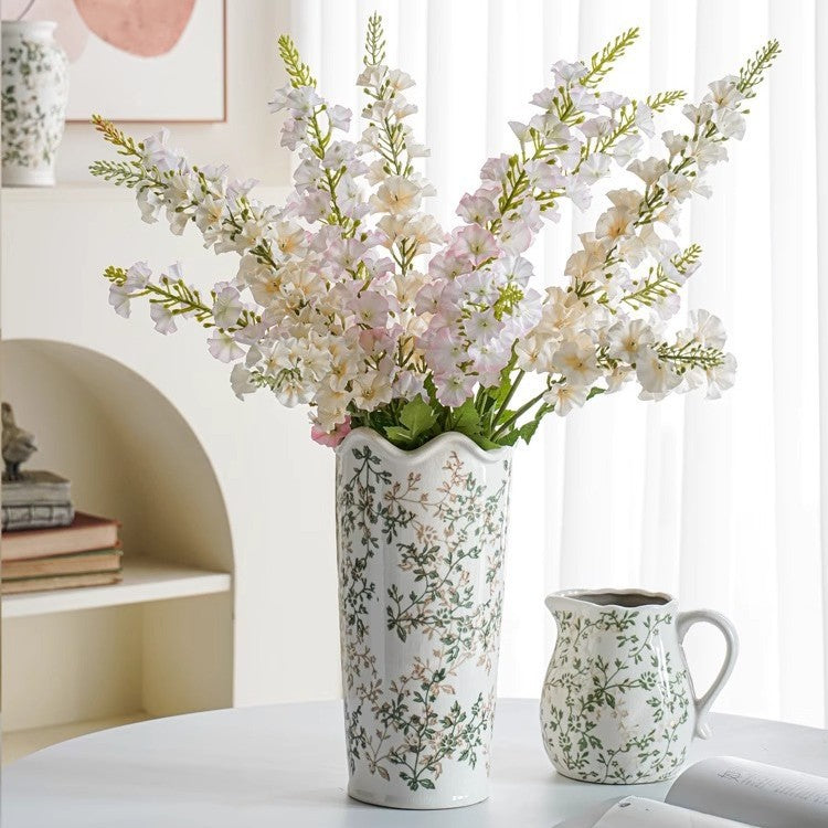 Handcrafted ceramic vase with floral motifs Kalsten