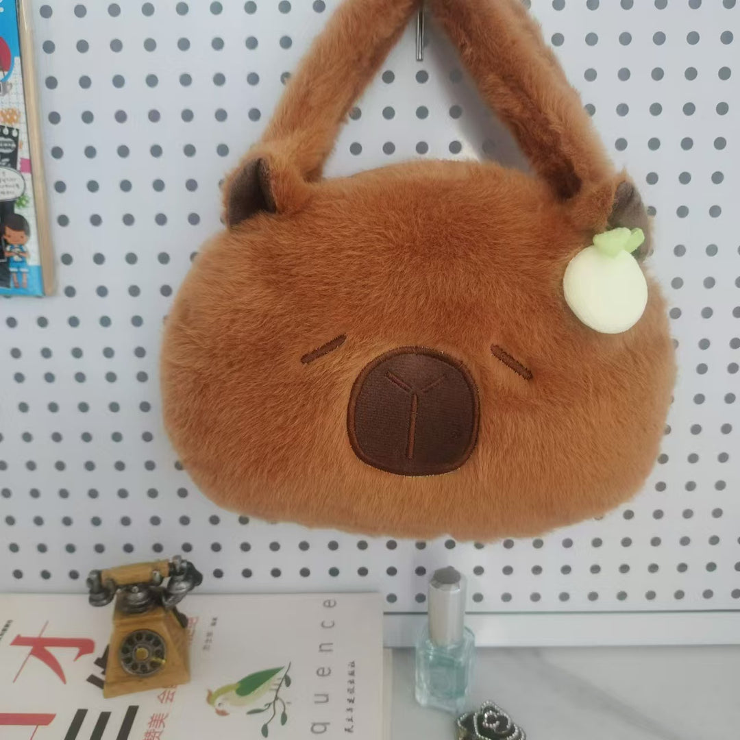 Plush Shoulder Bag with Cute Animal Motif Kalsten