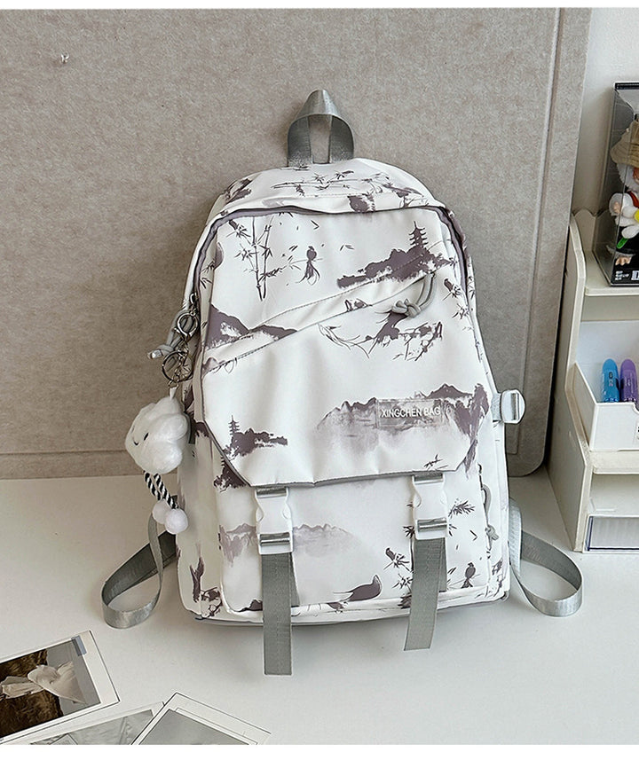 Artistic Landscape Print School Backpack