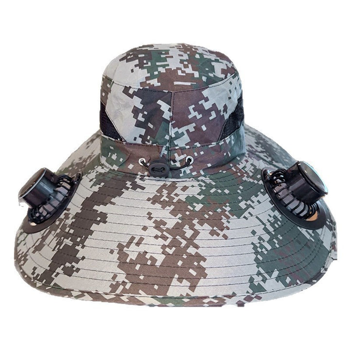 Bbreathable sun hat with two integrated mini fans, wide brim and adjustable chin strap Kalsten