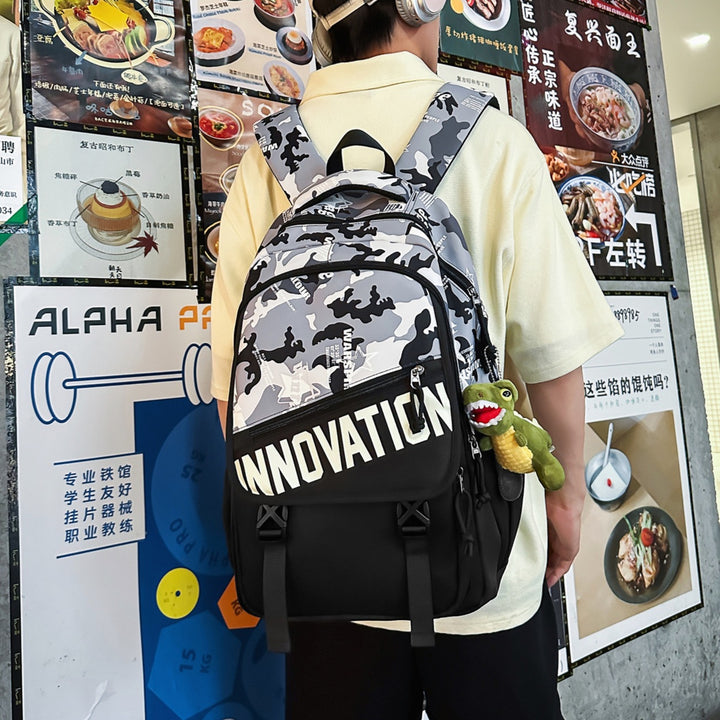 Durable Multi-Compartment Backpack with Plush Keychain Kalsten
