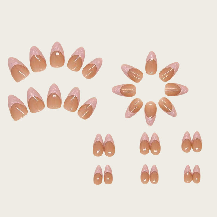 Elegant Nail Tips with French Design Kalsten