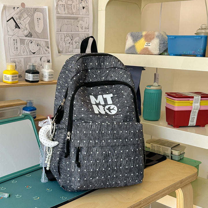 Stylish Polka Dot Printed Backpack Kalsten