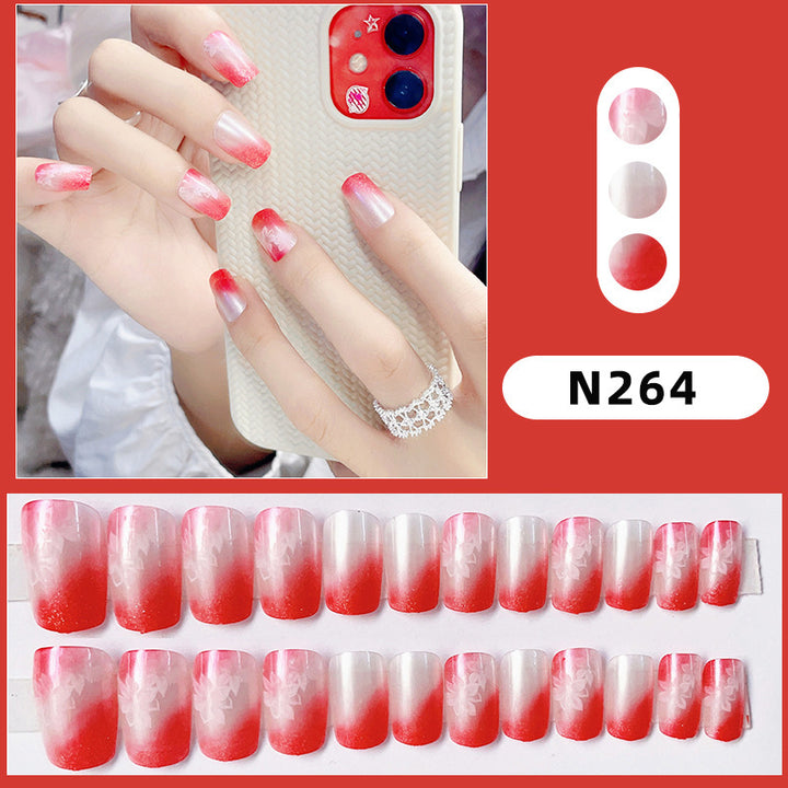 Abstract Floral Press-On Nail Set