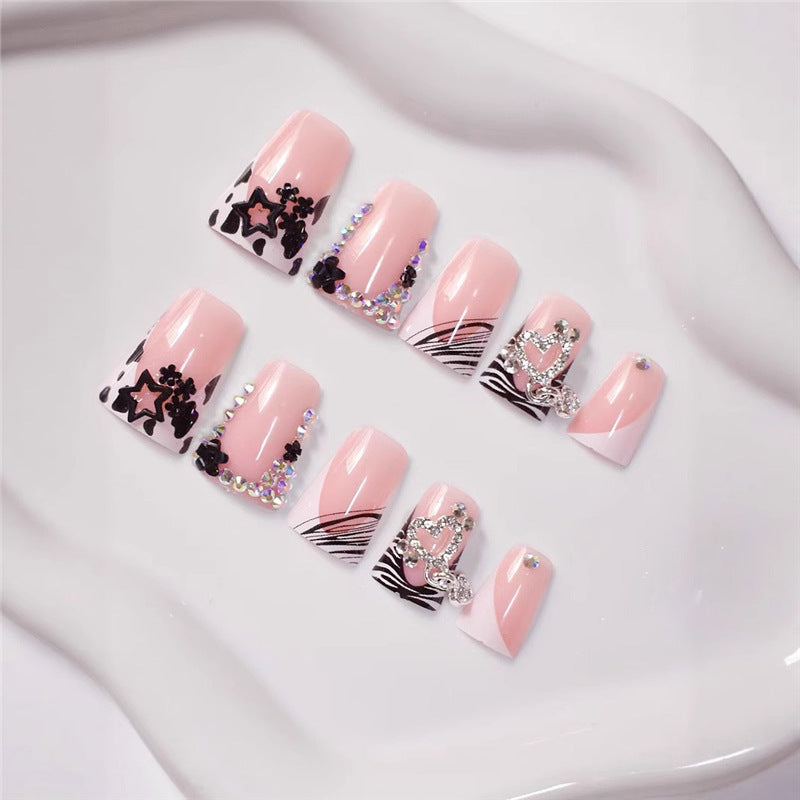 Glamorous Rhinestone Embellished Press-On Nail Set Kalsten