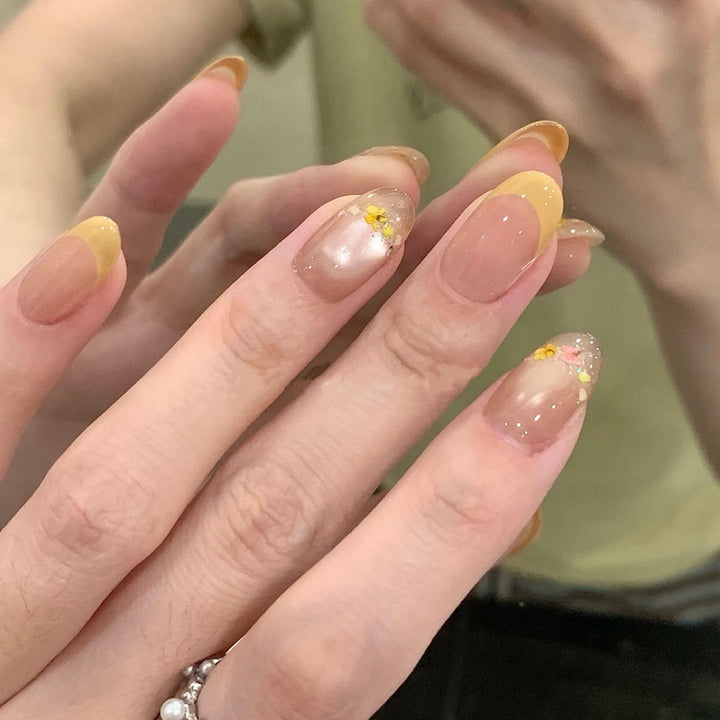 Floral Acrylic Press-On Nail Set
