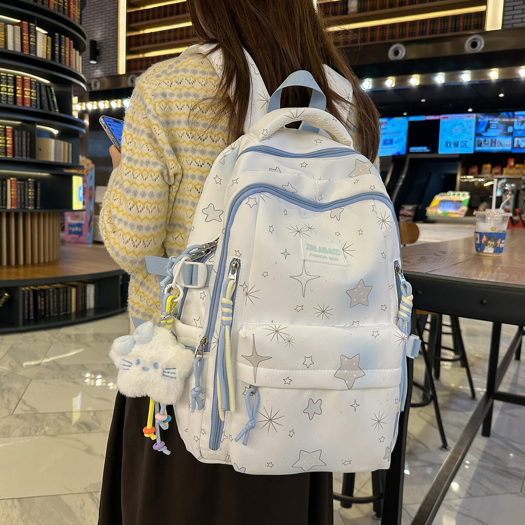 Stylish Star-Embellished School Backpack Kalsten