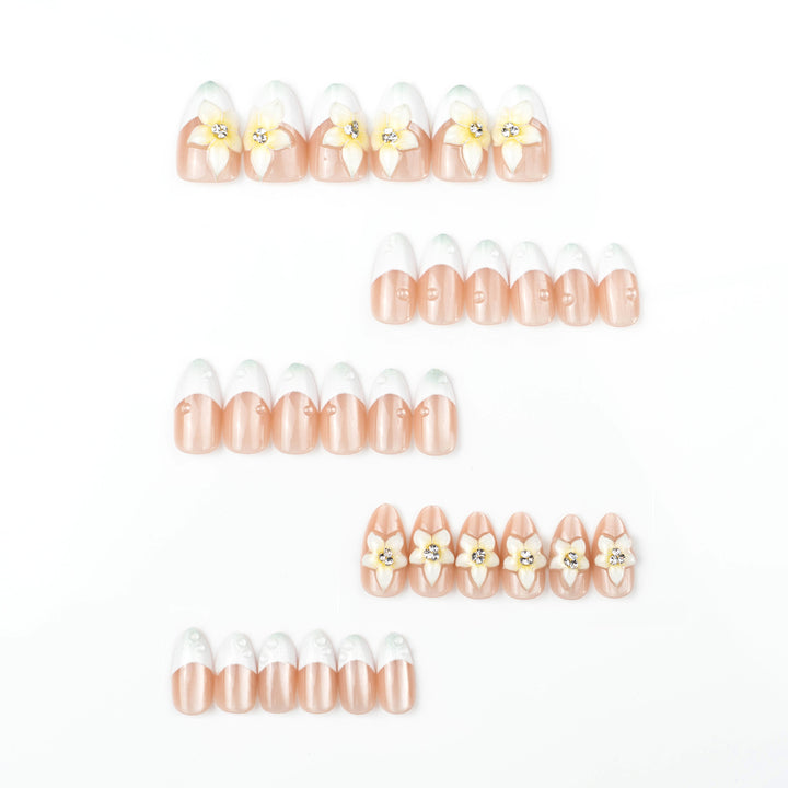 Acrylic nail set with elegant floral design Kalsten