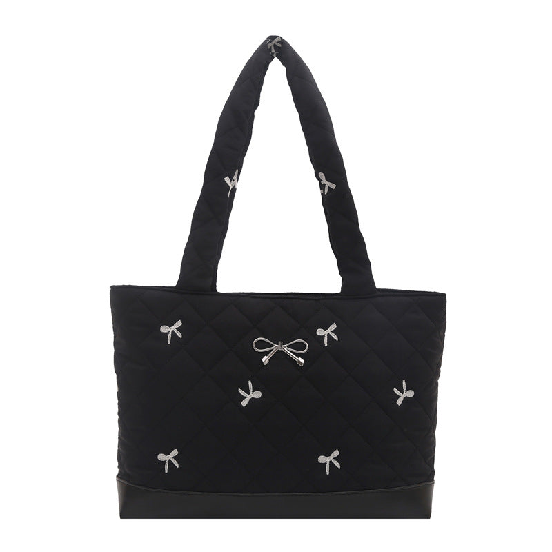 Quilted Decorative Bow Tote