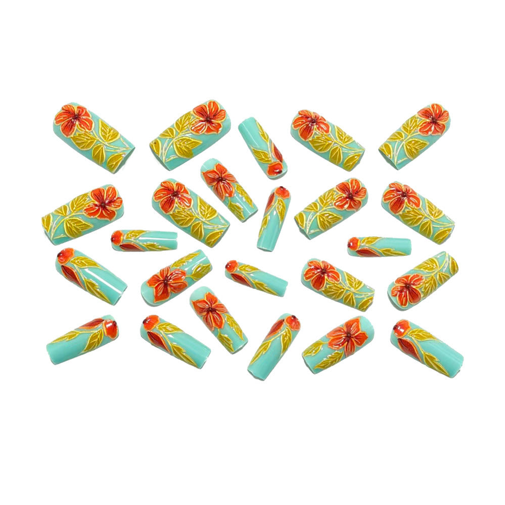 Artificial nails with elaborate 3D flower applications Kalsten
