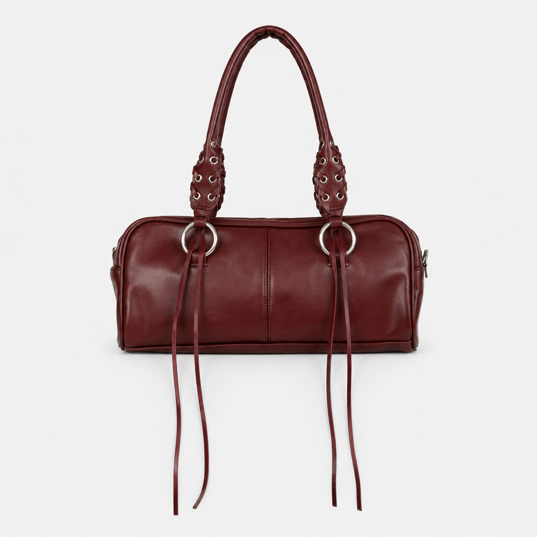 Luxurious Leather Handbag with Braided Straps