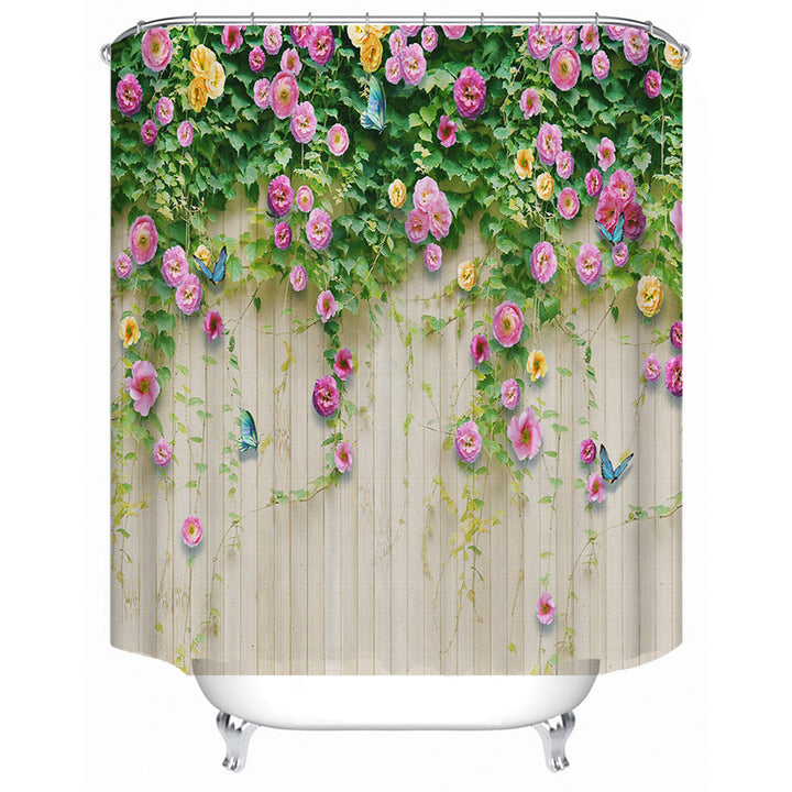 Rustic Garden-Themed Shower Curtain Kalsten