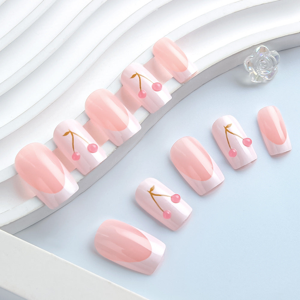 Elegant Cherry Blossom Gel Nail Art Kalsten