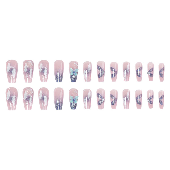 Artistic 3D nail extensions with glitter accents Kalsten