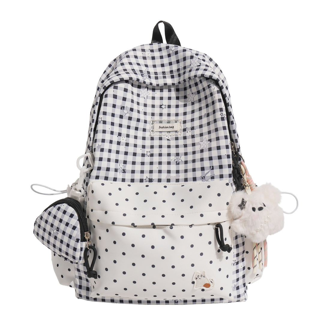 Stylish Checks Print Casual Backpack Kalsten