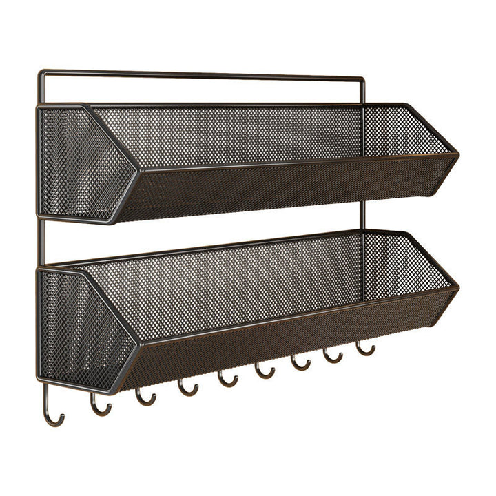 Over-Cabinet Mesh Hanging Storage Basket Shelf Organizer