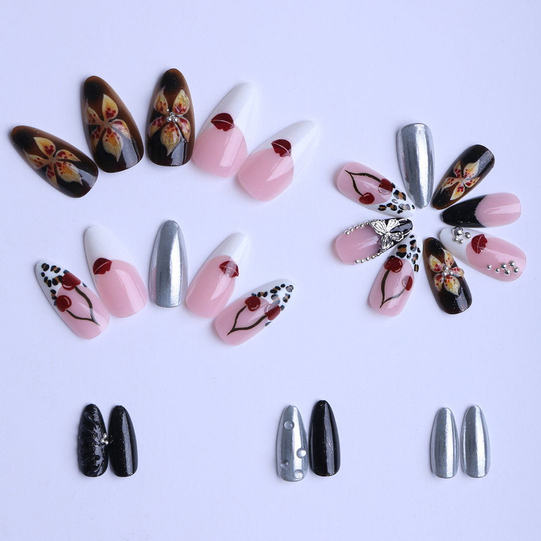 Artful Stiletto Fingernails with Unique Design Elements Kalsten