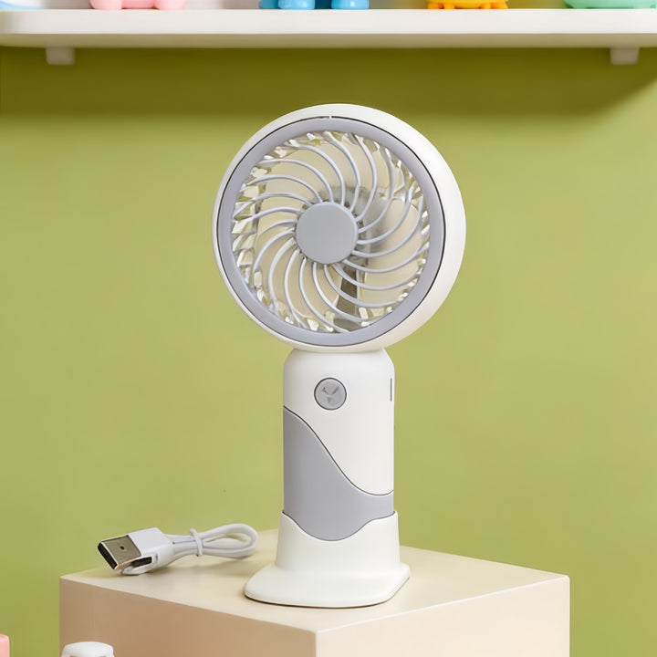 Women's Portable Handheld Fan with Rotating Head and USB Charging Function Kalsten