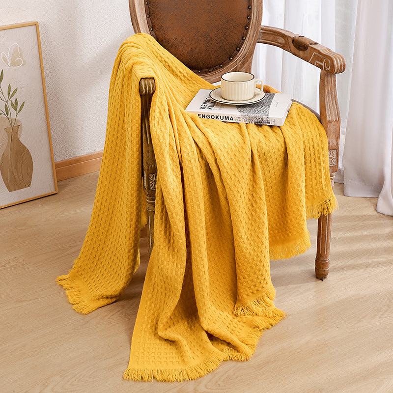 Luxurious Textured Knit Throw Blanket Kalsten