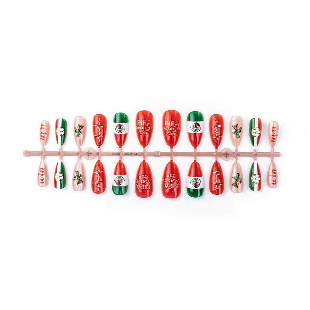 Sports-Themed Press-On Nail Art Set