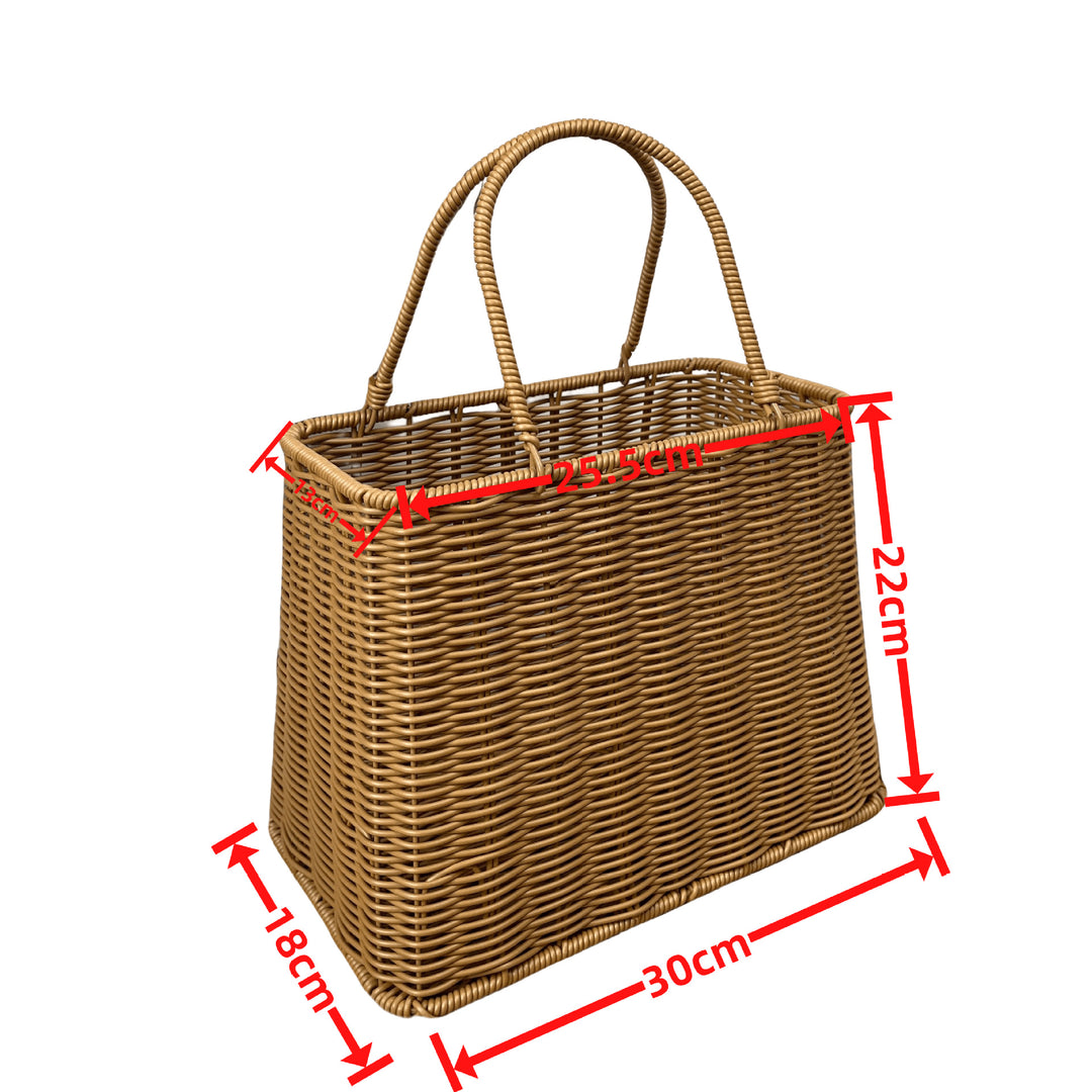 Women elegant braided basket with sturdy double handles Kalsten