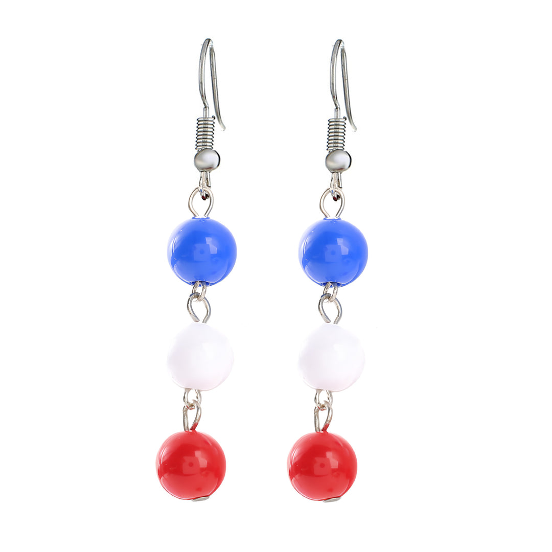 Women's nan patriotic horseshoe enamel dangle earrings with star-accented design and fishhook findings Kalsten
