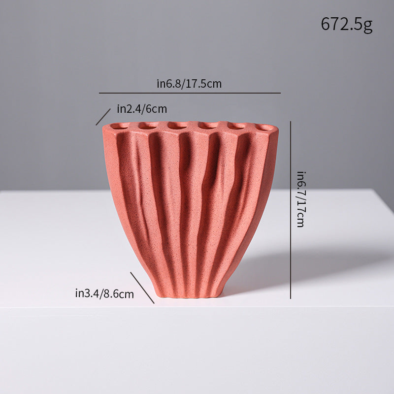 Sculptural Textured Ceramic Vase Kalsten
