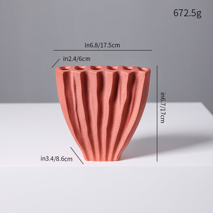 Sculptural Textured Ceramic Vase Kalsten